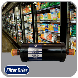 Appli Parts APFD-307S 7/8 in Liquid Line Refrigerant AC Filter Drier hvac Refrigeration 307S ODF Sweat Solder connection universal unidirectional 10-1/2 in long 3-1/4 in wide