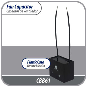 Appli Parts Fan Capacitor 6 mfd (microfarads) uf 250 VAC with 2 Wire Terminal Connections compatible with any brand with same capacitance 1-7/8in Width 3/4in Depth 1-3/8in Height CAP-6-250-2C