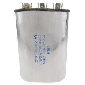 Appli Parts Dual Run Capacitor for ac 20+5 Mfd uF (microfarads) 370VAC CBB65 Oval Universal fit for hvac and other applications  2-3/4 in Wide 1-3/4 in Depth 4-1/4 in Height CON-20/5-370 Appli Parts Dual Run Capacitor for ac 20+5 Mfd uF (microfarads) 370VAC CBB65 Oval Universal fit for hvac and other applications  2-3/4 in Wide 1-3/4 in Depth 4-1/4 in Height CON-20/5-370