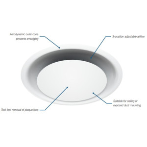 Price Difusor Redondo RPD 6in Aluminio, 3 posiciones