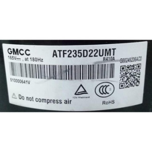 GMCC Compressor DC Inverter rotary 24,000 Btu/hr R-410A ATF235D22UMT, 201400611301, 11103020000179 