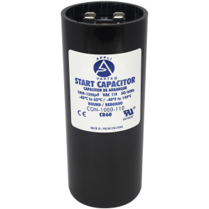 Appli Parts CON-1000-110 Capacitor de Arranque 1000-1200 MFD (microfaradios) uF, 110-125 VAC. Universal para Motores Electricos, condensador de arranque de 4.6 cm de Diametro, 11 cm de Alto