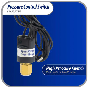 Appli Parts APPS-550450 Hi Pressure control switch R410, Open 550 psi, Close 450 psi, 40 in Cable, SPST, 1/4 SAE female connection, Automatic Reset, universal replacement for Air Conditioning Applications