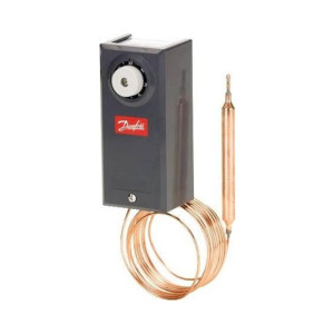 Danfoss 060L2150 KPU19 Refrigeration Thermostat Range -30F to 80F SPDT Automatic Reset, Straight Capillary Tube 120in