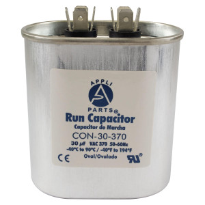Appli Parts Run Capacitor for ac 30 Mfd uF (microfarads) 370VAC CBB65 Oval Universal fit for hvac and other applications 2-7/8in Wide 1-7/8in Depth 3-1/4 in High in Wide CON-30-370
 Appli Parts Run Capacitor for ac 30 Mfd uF (microfarads) 370VAC CBB65 Oval Universal fit for hvac and other applications 2-7/8in Wide 1-7/8in Depth 3-1/4 in High in Wide CON-30-370