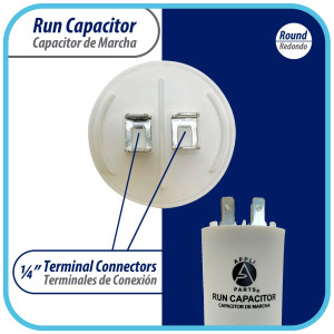 Appli Parts Condensador Capacitor de Marcha 25 Mfd uF (microfaradios) 250VAC CBB60 Cuerpo plastico para bombas de agua y otras aplicaciones Redondo UL E476928 8 cm Alto 4 cm Ancho CON-25-250-P