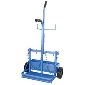 Uniweld 504 Carro para Transporte de Tanques con Ruedas para 1 Tanque MC o B y 1 Tanque R de Oxigeno o R40