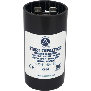 Appli Parts CON-145-110 Capacitor de Arranque 145-175 MFD (microfaradios) uF, 110-125 VAC. Universal para Motores Electricos, condensador de arranque de 3.7 cm de Diametro, 7 cm de Alto