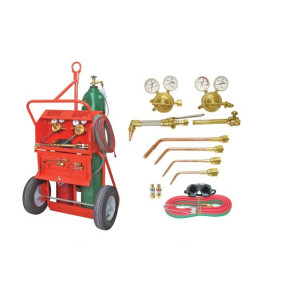 Uniweld Juego Soldadura Profesional 80060 Incluye Manilla Soldar, Elemento Corte, Puntas Corte, Puntas Soldar, Puntas Calentar, Regulador Oxigeno y Acetileno, Porta Tanques, Tanques No Incluidos