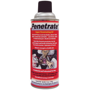 Nu-Calgon 61105 Penetrate HD 12 oz Spray frees stuck fan blades, blower shafts, pulleys, rusted nuts, and bolts – any frozen, rusted, or seized metal part