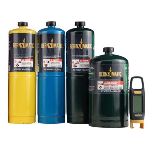 Bernzomatic Balanza Digital Medidor Combustible 423678 Compatible con cilindros desechables con conexion CGA600, Inluyendo combustibles de 14oz y Propano Camping gas de 16oz