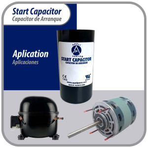 Appli Parts CON-124-250 Capacitor de Arranque 124-149 MFD (microfaradios) uF, 250 VAC. Universal para Motores Electricos, condensador de arranque de 3.7 cm de Diametro, 8.6 cm de Alto