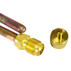 Appli Parts APFD-115S Copper Liquid line filter dryer with Charging Service Valve 1/4 x 1/4 in 15g 0.53oz for universal refrigeration and air conditioner applications 