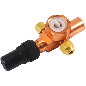 Appli Parts APRV-VA10 Valvula Rotolock V10 1 pulg x 5/8 pulg Soldable con puertos de acceso de 1/4 pulg Universal para sistemas de refrigeracion y aire acondicionado Appli Parts APRV-VA10 Valvula Rotolock V10 1 pulg x 5/8 pulg Soldable con puertos de acceso de 1/4 pulg Universal para sistemas de refrigeracion y aire acondicionado