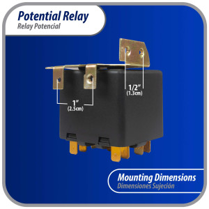 Appli Parts APPR-062 Relay Potencial 062, Voltaje de Bobina 395 V, Recogida Minima 180 V, Recogida Maxima 195 V, Caida Maxima 100 V, 50/60Hz Remplazo universal para refrigeracion y aire acondicionado