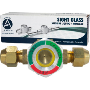 Appli Parts APSG-14A Visor de Liquido 1/4 pulg Flare e Indicador de Humedad con conexiones Rosca con cuerpo extraible para Sistemas de Refrigeracion y Aire Acondicionado compatible con refrigerantes CFC, HCFC, HFC Appli Parts APSG-14A Visor de Liquido 1/4 pulg Flare e Indicador de Humedad con conexiones Rosca con cuerpo extraible para Sistemas de Refrigeracion y Aire Acondicionado compatible con refrigerantes CFC, HCFC, HFC