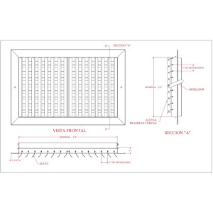 Supply Air Aluminum Grille Blind, White 16 x 06 in. Vermont SM16X06