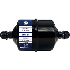 Appli Parts APFD-163 3/8 in Liquid Line Refrigerant AC Filter Drier hvac Refrigeration 163 SAE Flare connection universal unidirectional 7in long 3in wide Appli Parts APFD-163 3/8 in Liquid Line Refrigerant AC Filter Drier hvac Refrigeration 163 SAE Flare connection universal unidirectional 7in long 3in wide