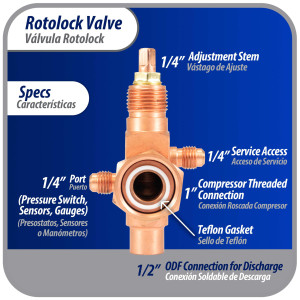 Appli Parts APRV-VA06 Rotolock Valve V06 1 in x 1/2 in ODF solder connection Universal replacement valve will work for refrigeration and air conditioning systems