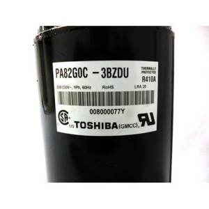 Toshiba Compressor fixed speed rotary 9.000 Btu 220v/60hz/1ph R410 PA82G0C-3BZDU 201400601430 11103010001209 Fits: EACM009C11B EADM009C11B
