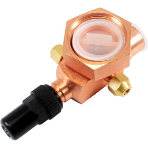 Appli Parts APRV-VA07 Valvula Rotolock V07 1-3/4 pulg x 7/8 pulg Soldable con puertos de acceso de 1/4 pulg Universal para sistemas de refrigeracion y aire acondicionado