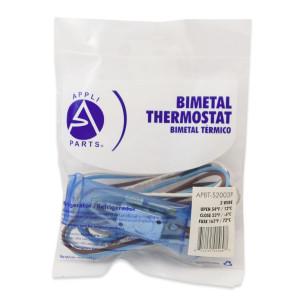 Appli Parts APBT-S2003F Bimetal Thermostat Asian Type 3 Wire Open 54F and Close 23F Fuse 162F White / Brown / Blue, Model Reference BIM-2003 / Thermodisc