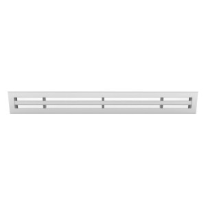 Difusor Lineal Aluminio Blanco con 3 Ranuras de 48in largo con 1in de Separacion DLCLB0480003