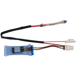 Appli Parts APBT-S4008FP Bimetal Thermostat Asian Type 3 Wire Open 46F and Close 25 F, brown and brown wires, Fuse 158 F, 2plugs, Reference BIM-4008 / Thermodisc