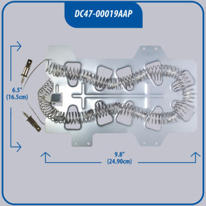 DC47-00019A Appli Parts dryer Heating Element DC47-00019AAP replacement for original part Samsung Dryer and other Compatible Model with heating coil part number  DC47-00019A Appli Parts dryer Heating Element DC47-00019AAP replacement for original part Samsung Dryer and other Compatible Model with heating coil part number