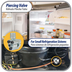 Appli Parts APT-PV210 1/4, 5/16, 3/8 in Bullet Piercing Valve kit with tube size adapters and gasket for small refrigeration systems with 1/4 in SAE Service Port