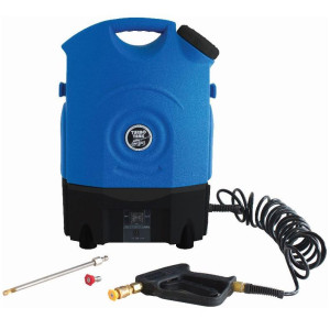 Nu-Calgon 4781-00 Turbo Tank 2.0 Portable Rinsing Sprayer 150 psi rechargeable battery, removable 4.5 gallon water tank, durable hose and spray gun, 90-degree spray wand for mini-splits
