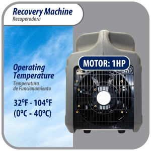 Appli Parts APRRM-11 1 Hp Refrigerant Recovery Machine for hvac freon reclaim 110 V, 60 Hz ,Portable Universal application works with multiple refrigerant includes filter drier and hose