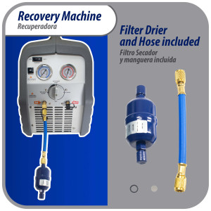 Appli Parts APRRM-11 1 Hp Refrigerant Recovery Machine for hvac freon reclaim 110 V, 60 Hz ,Portable Universal application works with multiple refrigerant includes filter drier and hose