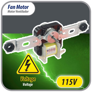 Appli Parts APFM-343 12 W, 115 V, 60 Hz, 0.22 A, 3000 rpm, CW rotation Evaporator Fan Motor replacement kit 343 with Brackets includes Fan Blade Grommets and Brackets Fits 482731 and others