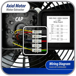 Appli Parts AXF-500-3 Extractor Axial 500 mm (19-3/4 pulg) 220 V, 3 ph, 60 Hz, 500 W, 1550 rpm, Rango Temperatura -30 C a 60 C, incluye aspa y base tipo jaula