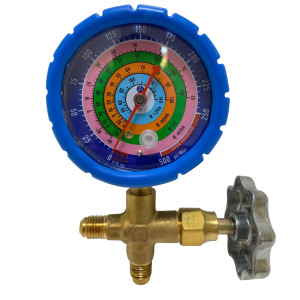 Appli Parts APMG-A3L Low Pressure R134,R22,R404,R410 Analog Single Manifold, Pressure psi, Temperature Fahrenheit Scales 