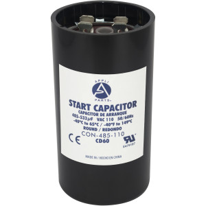 Appli Parts CON-485-110 Capacitor de Arranque 485-533 MFD (microfaradios) uF, 110-125 VAC. Universal para Motores Electricos, condensador de arranque de 4.6 cm de Diametro, 8.6 cm de Alto