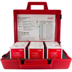 Danfoss 068Z7100 Expansion Valve Kit T 2, TE 2, includes 1 x 068Z3206, 1 x 068Z3209, 1 x 068Z3400, 1 x 068Z3403, 1 x 068Z3346, 1 x 068Z3348,1 x 068-2002, 1 x 068-2003, 1 x 068-2010,  2 x 068-2015, 2 x 068-2006, 1 x 068-2007, 1 x 068-2008, 1 x 068-2009