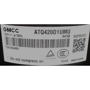 Compressor ATQ420D1UMU 220v/60hz/1ph R410 11103020000029 / 201400611148 
Fits: ecox EIVCU060CXXB EIVCU060C18B Midea MCHSU48CSH2 MCU601PT2 MCHSU48CSH2H 38MBRQ48A3 MOE30U48HFN1M