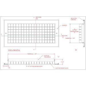 Rejilla De Inyeccion De Aluminio Blanco, Dv24x06