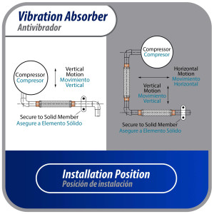 Appli Parts APVE-78 7/8 in Vibration Absorber Eliminator Sweat Connections 11-1/2 in Long 450 psi Max working and 3,265 psi Burst pressure