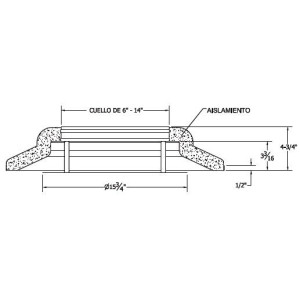 Difusor Plafon Con Placa Circular de Aluminio Blanco 14in Diametro. Vermont DPCLB14