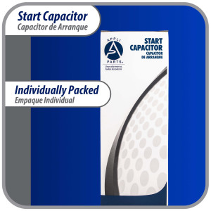 Appli Parts motor start capacitor 270-324 Mfd (microfarads) uF 330 VAC universal fit for electric motor applications 1-3/4 in Wide 3-3/8 in Height CON-270-330



