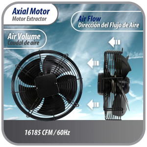 Appli Parts AXF-910-4 35-7/8 in Axial Fan Motor Guard Mounted Fan Blade 220-440 V, 3 Ph, 50-60 Hz, 2500 W, 1050 rpm, Universal replacement for Cold Room Evaporators and Condensing Units, Work Temp -22 F to 140 F 