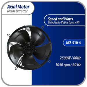 Appli Parts AXF-910-4 35-7/8 in Axial Fan Motor Guard Mounted Fan Blade 220-440 V, 3 Ph, 50-60 Hz, 2500 W, 1050 rpm, Universal replacement for Cold Room Evaporators and Condensing Units, Work Temp -22 F to 140 F 