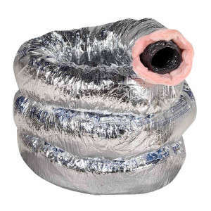 Ducto Flexible de Fibra de Vidrio 8 pulgadas de diametro y 7.62 metros de largo, modelo FACIL FLEX 08 Owens Corning, para sistemas de Aire Acondicionado