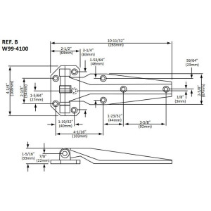 Keil W99-4100-SSRH Bisagra Derecha de Acero Inoxidable de Montaje Empotrado