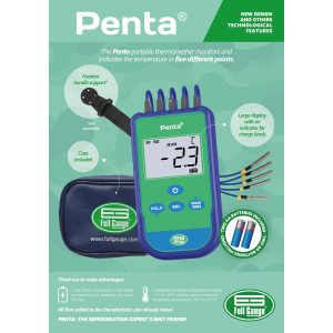 Full Gauge Penta Termometro Digital con 5 Sensores Remplaza Penta III