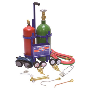 Uniweld KC100CT Welding Outfit Includes: Weld Handle and Tip / Oxygen and Acetylene Regulator / Hoses / Goggles / Lighter / Stand / Tank Key / Tanks 