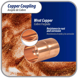 Appli Parts AP-A034B10 3/4 pulg Anillo de Cobre Accesorios de tuberia de cobre CxC Conexiones soldadas para aplicaciones de refrigeracion, aire acondicionado y plomeria Tuberia de cobre ACR y tipo L (10 x Bolsa)
